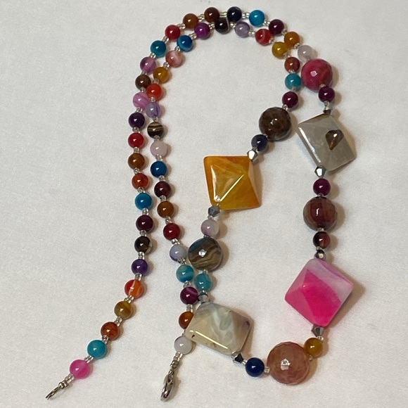 Multi-color Natural Stone Necklace - Picture 3 of 6